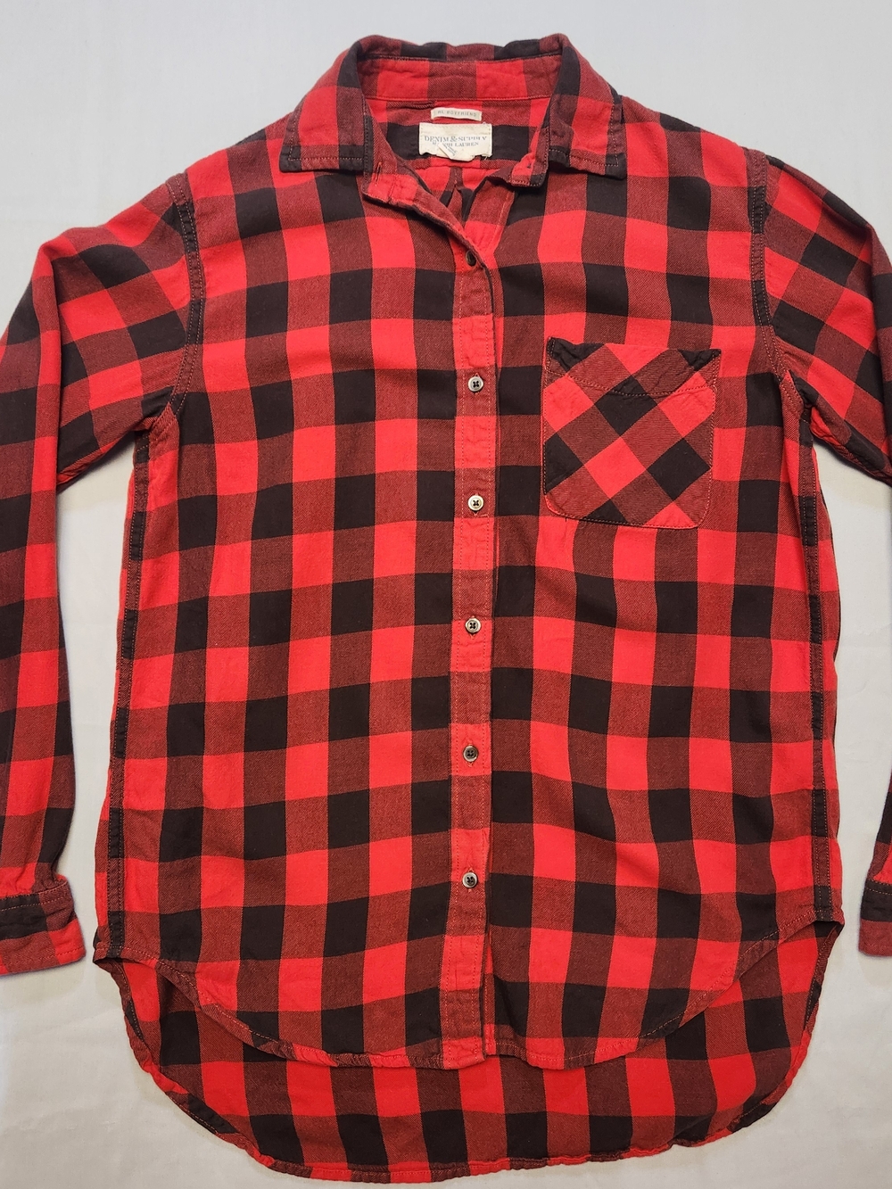 Denim & Supply Ralph Lauren Red and Black Buffalo Check Button-Down Shirt